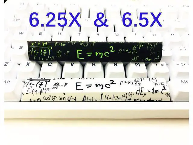 Alt view image 3 of 5 - Novelty Spacebar Artisan Keycap PBT Dye Subbed 6.25u 6.5u Custom Keycaps OEM Profile for Standard ANSI Cherry MX Mechanical Gaming Keyboards (6.25u E=mc (White))