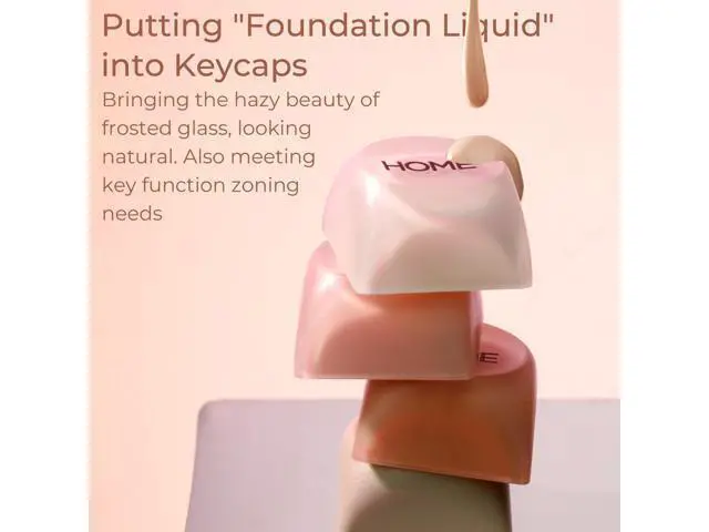 Alt view image 3 of 5 - OHY PBT Keycaps, XVX Pink Jelly Foundation HOA Profile, 132-Key Cute Custom Keycaps (for Mechanical Keyboards with Cherry/Gateron MX Switches)-Flesh Pink