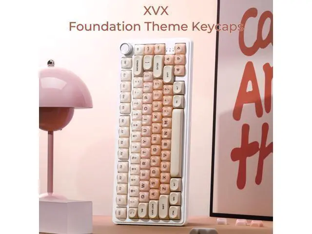 Alt view image 2 of 5 - OHY PBT Keycaps, XVX Pink Jelly Foundation HOA Profile, 132-Key Cute Custom Keycaps (for Mechanical Keyboards with Cherry/Gateron MX Switches)-Flesh Pink