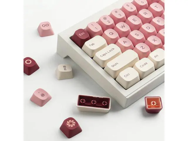 Alt view image 5 of 5 - PBT Keycaps 172 Keys Pink Keycap, Cute Keycaps Dye-Sublimation YMK Profile Double Shot Custom Keycap for Cherry Gateron MX Swithes Mechanical Keyboards
