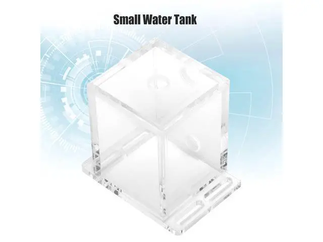 Alt view image 5 of 5 - 200ml Acrylic Water Cooling Tank, Water Cooling Reservoir GQSXT3 Fully Transparent Water Cooler Tank Radiator Pc CPU Water Block 3 Holes with Extension Fixation for Computer CPU