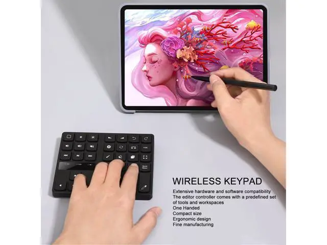 Alt view image 3 of 5 - Dpofirs Mini Remote Control Keyboard - Wireless Shortcut Device with 35 Customizable Keys for iOS &, Compact Design for Multimedia Support