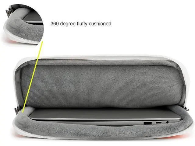Alt view image 2 of 5 - SANFAN 360 Protective Laptop Sleeve Case Bag with 3 Pockets,Handle and Luggage Strap for MacBook Air 13 inch,13.3 inch HP Dell Lenovo Notebook (Strawberry)