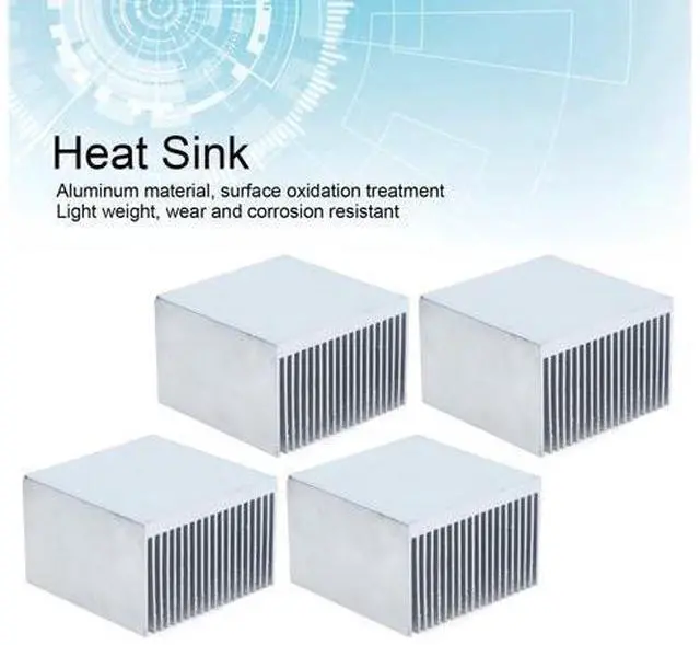 Alt view image 3 of 5 - 4Pcs Aluminum Heatsink, Radiator Heat Sink Cooling Fins or Electronics CPU Module, LED Chipset, 60 x 60 x 39mm / 2.4'' x 2 x 1.5'' (Without Adhesive)