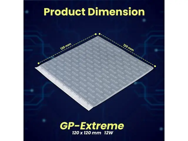 Alt view image 2 of 5 - Gelid Solutions GP-Extreme 12W-Thermal Pad 120x120 Excellent Heat Conduction, Ideal Gap Filler. Easy Installation (120x120x1.0)