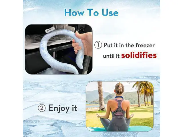Alt view image 3 of 5 - 2PCS Neck CoolingTube, Reusable Ice Coolers Wearable Body CoolingProducts, Neck Coolers for HotWeather (Navy Blue)