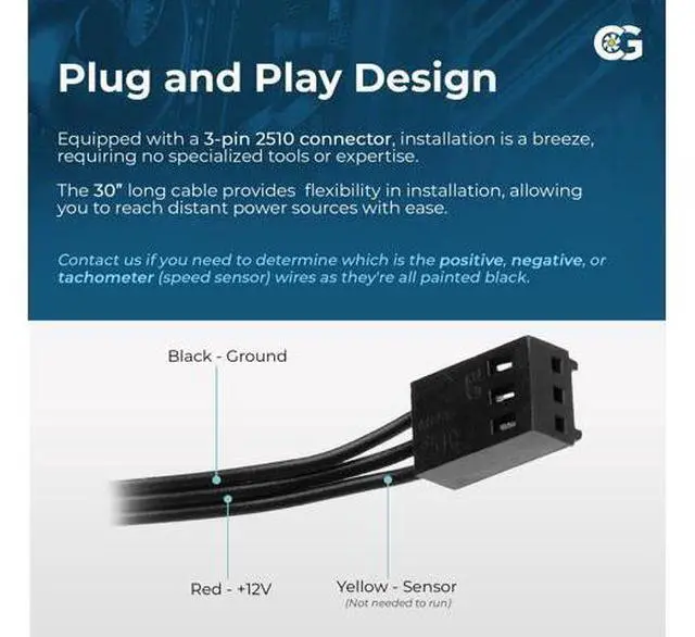 Alt view image 4 of 5 - Coolerguys 12vDC Waterproof IP67 Fan (High Speed, 120x38mm)