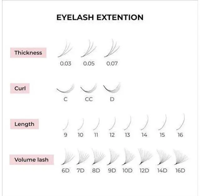 Alt view image 3 of 5 - MDC LASHES 500 Promades Eyelash Fans^^ 5D-20D, 0.03-0.05-0.07 Thickness, C/CC/D Curls, 8-18mm^^ Volume Lash Extensions Premade Lash Fans Pro Pre Made False Eyelashes Pestanas Pelo A Pelo(18D-0.03-C-18