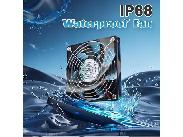 Alt view image 2 of 5 - SOTOP IP68 120mm Waterproof Fan with LED Voltage Display Speed Controller, 110V AC 120mm x 25mm, for DIY Cooling Ventilation Exhaust Projects