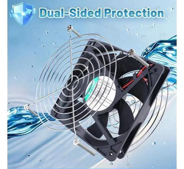 Alt view image 4 of 5 - SOTOP IP68 120mm Waterproof Fan with LED Voltage Display Speed Controller, 110V AC 120mm x 25mm, for DIY Cooling Ventilation Exhaust Projects