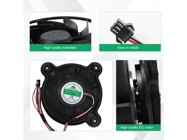 Alt view image 5 of 5 - XY12032BM Refrigerator Fan, XY12032BM Refrigerator Freezing Fan, Fridge Silent Cooling Fan, Refrigeration Silent Exhaust Fan, DC12V 0.26A 120×120×32mm