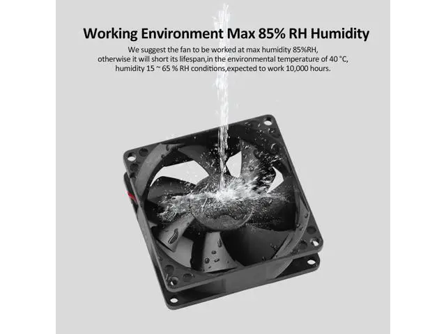 Alt view image 3 of 5 - 2-Pack IP67 Waterproof Silent 12V DC Cooling Fan - 120mmx25mm 4.72inch High-Speed 3000RPM Dual Ball Bearing 2 Wire 3Pin Exhaust Fan for RV Fridge