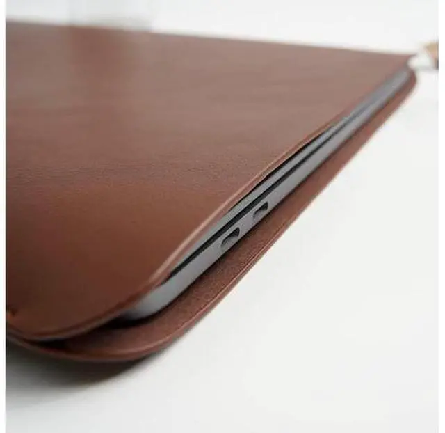 Alt view image 4 of 5 - Benfan Laptop Sleeve 14 Inch Compatible with New 14 inch MacBook Pro A2992/2918 M3 A2442, A2779, Surface Laptop 13.5 Color Dark Brown