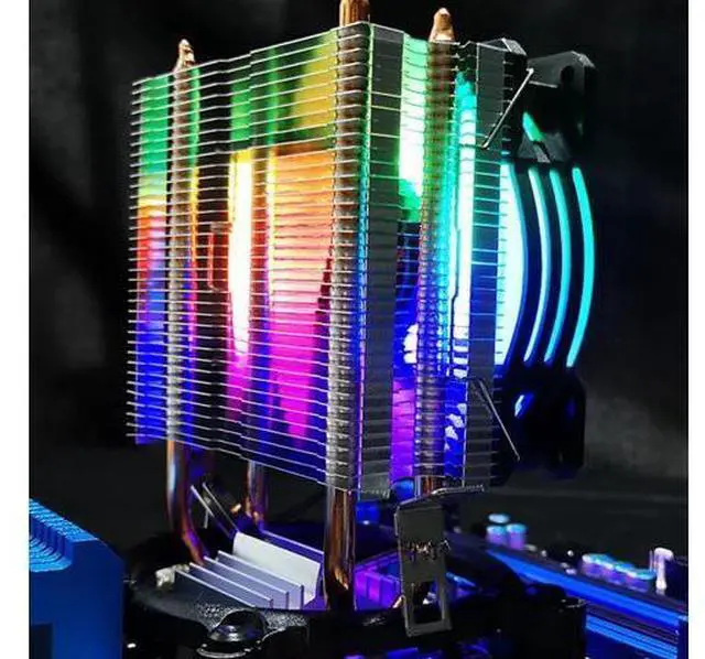 Main image of RGB CPU Air Cooler, 2 Heat Pipes CPU Cooler with 90mm Fan, 48cfm 1800PRM, for LGA115X/1366/775/1200/2011, for AM4/AM3 Plus, AM3/FM2 Plus, FM1