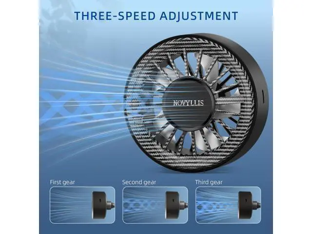 Alt view image 5 of 5 - Novyllis Car Vent Fan USB with Air Freshener Multi Color Lights air ac Clip 3 Speed Settings 360° Rotating Vent Powerful Fragrance Fan for Car Truck SUV RV