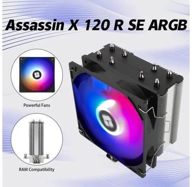 Alt view image 2 of 5 - Thermalrlght AssassinX120 SE ARGB CPU Air Cooler, 4 Heat Pipes, TL-C12C-S PWM Quiet Fan CPU Cooler with S-FDB Bearing, for AMD AM4 AM5/Intel LGA 1700/1150/1151/1200,PC Cooler