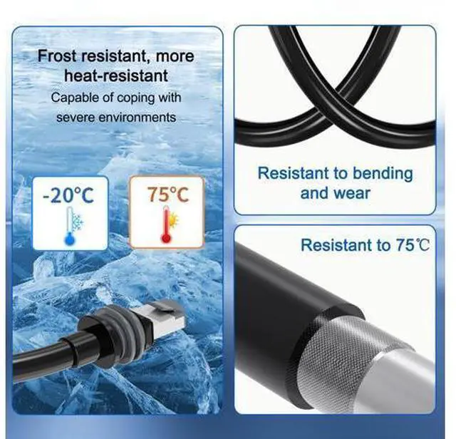 Alt view image 5 of 5 - Fanktoo 131.2FT/ 40M Starlink Gen 3 Cable for Star Link Generation 3 V3/ Mini, Replacement Extension Starlink Ethernet Cable Waterproof (Black)