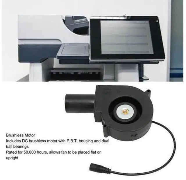 Alt view image 3 of 5 - 120mm Mini Blower Fan, DC 12V Mini Blower Fan with Speed Control for Receiver DVR, Inflatable Replacement Fan for Modem Cooling