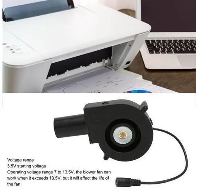 Alt view image 5 of 5 - 120mm Mini Blower Fan, DC 12V Mini Blower Fan with Speed Control for Receiver DVR, Inflatable Replacement Fan for Modem Cooling