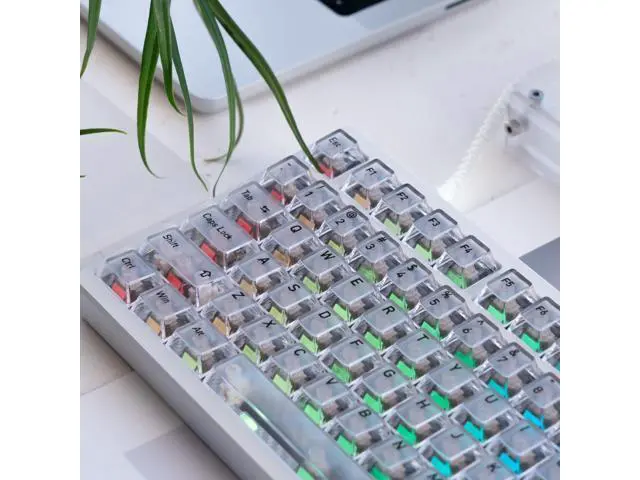Alt view image 4 of 5 - GUUKEY Frosted Translucent Keycaps Set, White Crystal Clear 115 Keys Cherry Profile Top Frosted 4-Sided High Transparency for 60-104 Key MX Switch Mechanical Keyboards (White)