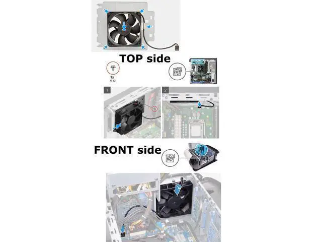 Alt view image 2 of 5 - Deal4GO TOP Chassis Cooling Fan Cage Fan HHCM0 0HHCM0 Replacement for Dell Alienware Aurora R5 R6 R7 R8 R9 R10 R11 R12 Precision 3640 3630