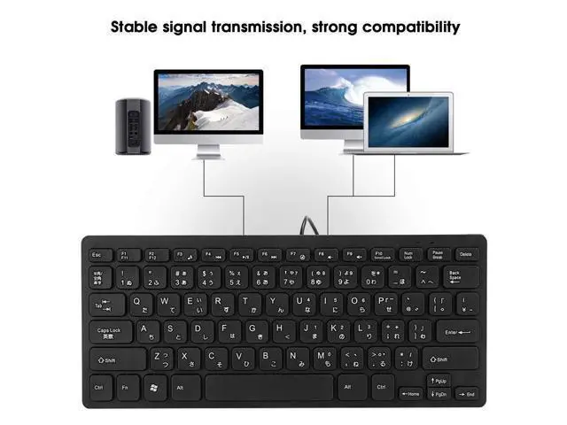 Alt view image 2 of 5 - Wired Mini Japanese Keyboard, USB Ergonomic Keyboard Ultra-Thin 78 Key for Desktop, Computer, PC Gamers(Black)