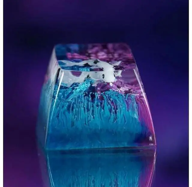 Alt view image 5 of 5 - Kohaku Koi Fish Artisan Keycap Blue and Purple Ocean R1 SA Profile Custom Keycaps 1U ESC Handmade Gaming Resin Key Cap Cherry MX Switch Compatible Mechanical Keyboard Koi Lover Gift