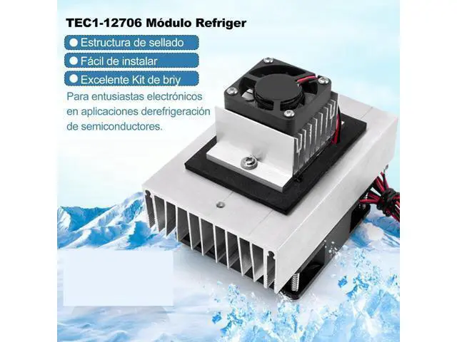 Alt view image 4 of 5 - TEC1-12706 Thermoelectric Cooler Peltier Plate Module 70W High Efficiency Water Cooling System Kit for CPU Cooling Heatsink and DIY Projects