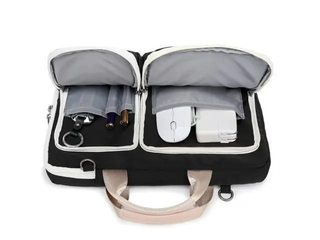 Alt view image 2 of 5 - SANFAN 360 Protective Muti-Pockets Laptop Shoulder Bag Sleeve Case,Laptop Briefcase for 15.6 inch and 16 inch Laptop (Black)