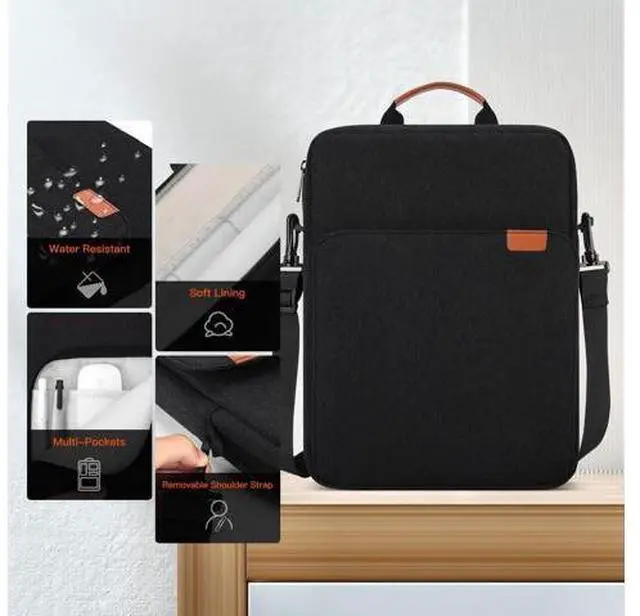 Alt view image 3 of 4 - 11 inch iPad Carrying Bag for 2025 iPad Pro 11 M5 M4 & iPad Air 11 M3 M2, iPad A16 with Magic Keyboard, Protective Travel Shoulder Sleeve Case with Handle, Black