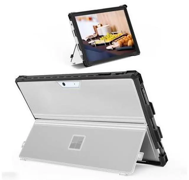 Main image of Case for 12.3" Microsoft Surface Pro 7+/7/6/5/4 Rugged Cover Case, with Surface Pen Holder, Compatible with Surface Pro Type Cover Keyboard,Translucent