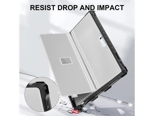 Alt view image 3 of 5 - Case for 12.3" Microsoft Surface Pro 7+/7/6/5/4 Rugged Cover Case, with Surface Pen Holder, Compatible with Surface Pro Type Cover Keyboard,Translucent