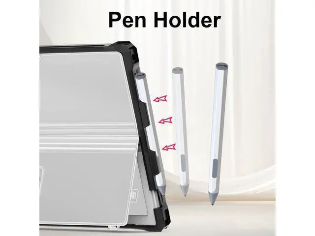 Alt view image 5 of 5 - Case for 12.3" Microsoft Surface Pro 7+/7/6/5/4 Rugged Cover Case, with Surface Pen Holder, Compatible with Surface Pro Type Cover Keyboard,Translucent