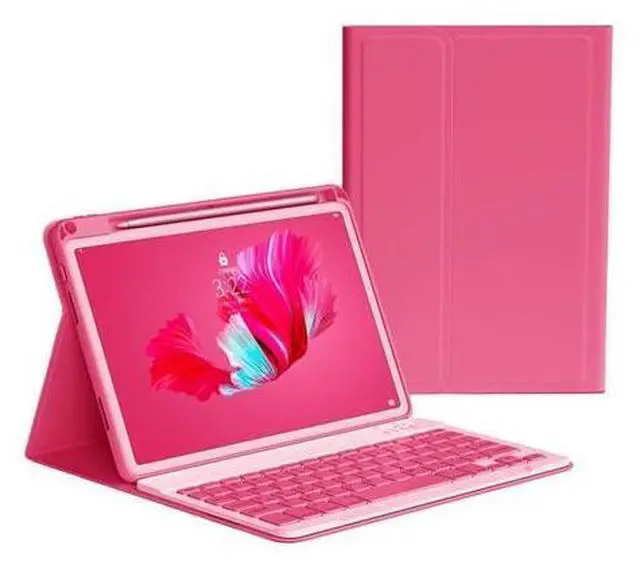 Main image of KMXDD Keyboard Case Compatible with iPad 9th/8th/7th Generation 10.2 inch 2021/2020/2019, iPad Air 10.5 inch 3rd Gen/iPad Pro 10.5-inch Case with Color Keyboard,Begonia Red