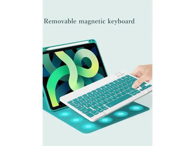 Alt view image 3 of 5 - KMXDD Keyboard Case Compatible with iPad 9th/8th/7th Generation 10.2 inch 2021/2020/2019, iPad Air 10.5 inch 3rd Gen/iPad Pro 10.5-inch Case with Color Keyboard,Begonia Red