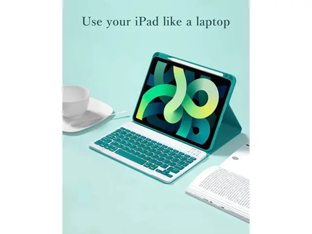 Alt view image 5 of 5 - KMXDD Keyboard Case Compatible with iPad 9th/8th/7th Generation 10.2 inch 2021/2020/2019, iPad Air 10.5 inch 3rd Gen/iPad Pro 10.5-inch Case with Color Keyboard,Begonia Red