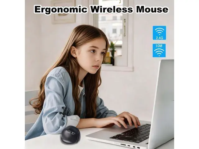 Alt view image 2 of 5 - Wireless Ergonomic Bluetooth Mouse, Vertical Dual Mode Rechargeable Silent Portable Optical Mice, with USB Receiver for PC/Laptop/Tablet, Office Worker Teacher Student Gift,Reduce Wrist PainBlack