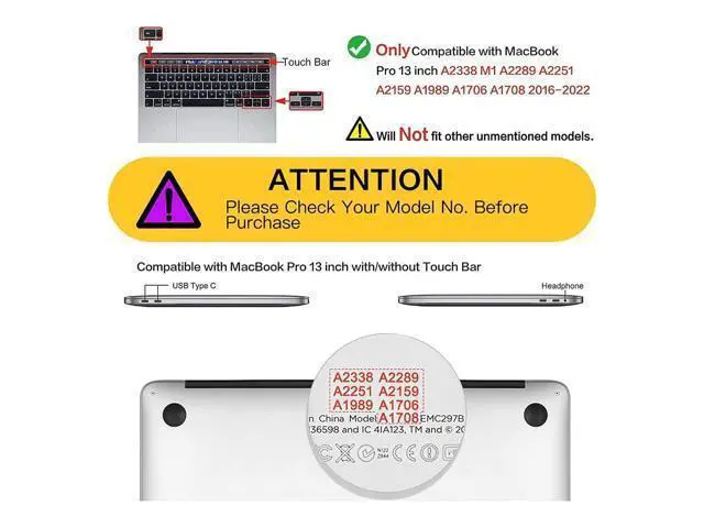 Alt view image 2 of 5 - QCzyc Compatible with MacBook Pro 13 Inch Case M2/M1 2025 2022-2017 A2338 A2289 A2251 A2159 A1989 A1706 A1708 Plastic Hard Shell Case&Keyboard Skin&Mac OS Keyboard Sticker (Einstein's Brain)