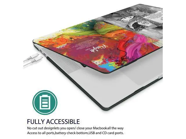 Alt view image 4 of 5 - QCzyc Compatible with MacBook Pro 13 Inch Case M2/M1 2025 2022-2017 A2338 A2289 A2251 A2159 A1989 A1706 A1708 Plastic Hard Shell Case&Keyboard Skin&Mac OS Keyboard Sticker (Einstein's Brain)