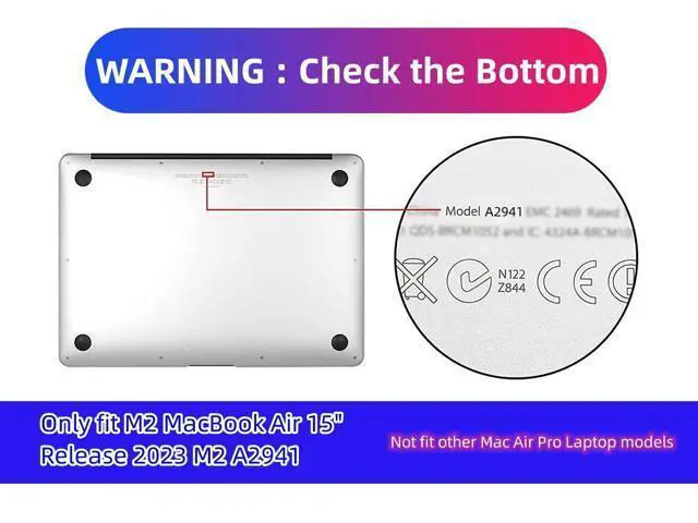 Alt view image 3 of 5 - AMCJJ Compatible with MacBook Air 15 inch Case 2025 2024 2023 M4 M3 M2 A3241 A3114 A2941, Protective Plastic Hard Shell & Keyboard Cover for Mac Air 15 inch Case M4 M3 M2 - Kanagawa Japan Wave