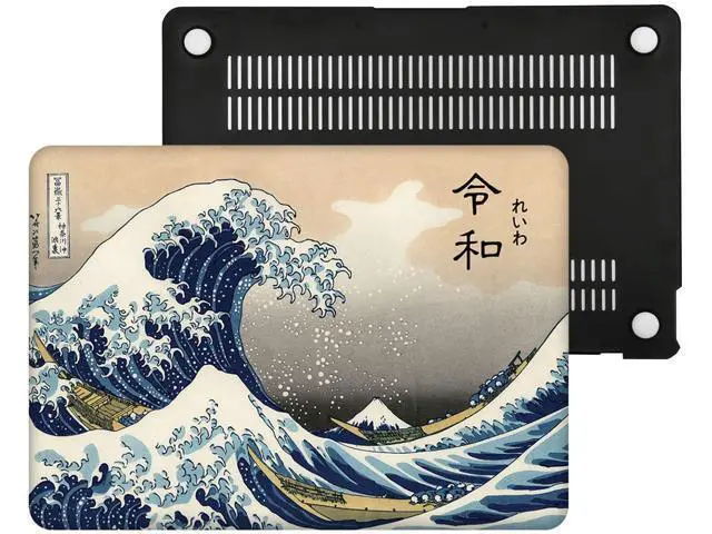 Alt view image 2 of 5 - AMCJJ Compatible with MacBook Air 15 inch Case 2025 2024 2023 M4 M3 M2 A3241 A3114 A2941, Protective Plastic Hard Shell & Keyboard Cover for Mac Air 15 inch Case M4 M3 M2 - Kanagawa Japan Wave