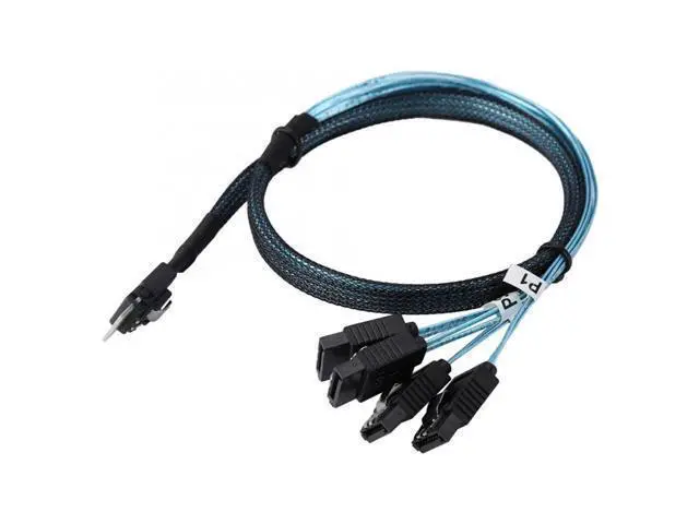 Alt view image 3 of 5 - chenyang CY Slim Line SAS 4.0 SFF-8654 4i 38 Pin Host to 4 SATA 7 Pin Target Hard Disk Fanout Raid Cable 50cm