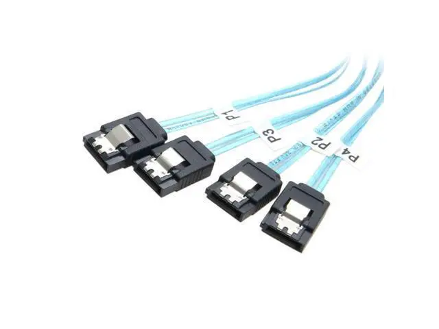 Alt view image 5 of 5 - chenyang CY Slim Line SAS 4.0 SFF-8654 4i 38 Pin Host to 4 SATA 7 Pin Target Hard Disk Fanout Raid Cable 50cm