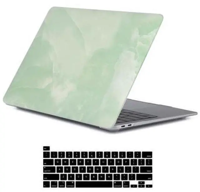 Main image of LanBaiLan Compatible for MacBook Pro 13 inch with Touch Bar 2016-2022 Release M1 M2 A2338 A2289 A2251 A2159 A1989 A1706 A1708 Plastic Laptop Protective Case & Keyboard Cover, Matcha Green Marble
