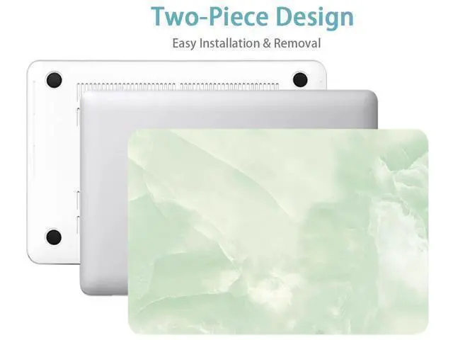 Alt view image 4 of 5 - LanBaiLan Compatible for MacBook Pro 13 inch with Touch Bar 2016-2022 Release M1 M2 A2338 A2289 A2251 A2159 A1989 A1706 A1708 Plastic Laptop Protective Case & Keyboard Cover, Matcha Green Marble