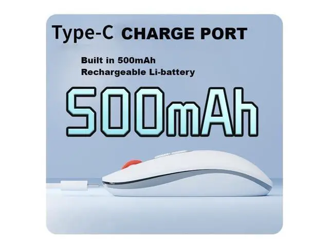 Alt view image 3 of 5 - YOWOCHUNG Series MW-05 Wireless 2.4G+Bluetooth Connection Rechargeable Silent Slim Dual Voice Typing AI Smart Mouse for Laptop/iPad Tablet/Apple Mac Book/PC (White)