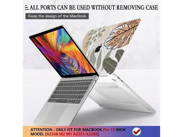 Alt view image 5 of 5 - CISSOOK Compatible with MacBook Pro 13 inch Case M2 2025-2020 A2338 M1&M2 A2251 A2289, Plastic Hard Shell with Keyboard Cover &Screen Protector for MacBook Pro 13 Touch Bar, Tropical Leaf