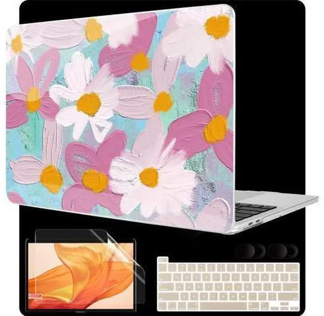 Main image of MEEgoodo Case for MacBook Pro 13 inch Case 2022 2021 2020 New A2338 M2/M1 A2251 A2289, Laptop Hard Shell with Keyboard & Camera Cover Compatible with 13 inch MacBook Pro, Art Plants Floral