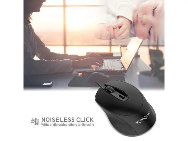 Alt view image 2 of 5 - YUMQUA G222 Computer Mouse Wired 4 Pack, Bulk USB Corded Mouse, Office & Home Silent Optical Mice with 2 Adjustable DPI for Computer Laptop Desktop PC