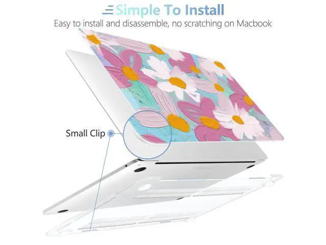 Alt view image 4 of 5 - MEEgoodo Case for MacBook Pro 13 inch Case 2022 2021 2020 New A2338 M2/M1 A2251 A2289, Laptop Hard Shell with Keyboard & Camera Cover Compatible with 13 inch MacBook Pro, Art Plants Floral